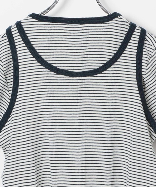 MILLER（ミラー）の「【MILLER(ミラー)】別注2PレイヤードT（Tシャツ/カットソー・レディース・オフホワイト/ブラウン・FREE）」の7枚目の写真