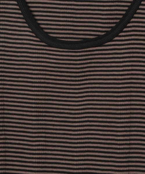 MILLER（ミラー）の「【MILLER(ミラー)】別注2PレイヤードT（Tシャツ/カットソー・レディース・オフホワイト/ブラウン・FREE）」の3枚目の写真