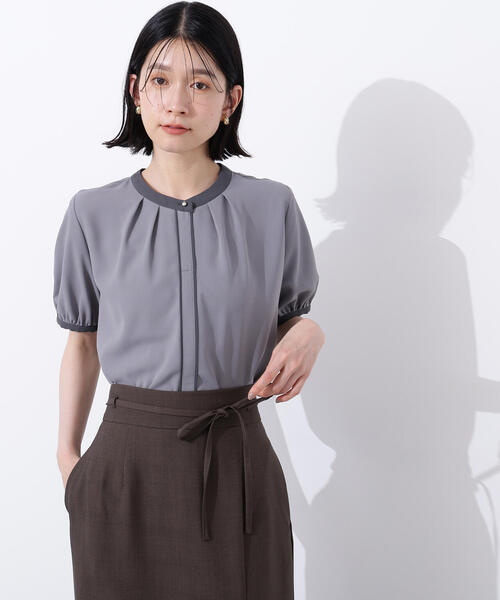 N.（N. Natural Beauty Basic）（エヌエヌナチュラルビューティーベーシック）の「バイカラートリミングブラウス（シャツ/ブラウス・レディース・ピンクベージュ/オフホワイト/チャコールグレー・MEDIUM）」の22枚目の写真