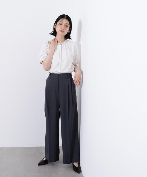 N.（N. Natural Beauty Basic）（エヌエヌナチュラルビューティーベーシック）の「バイカラートリミングブラウス（シャツ/ブラウス・レディース・ピンクベージュ/オフホワイト/チャコールグレー・MEDIUM）」の10枚目の写真