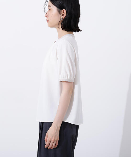 N.（N. Natural Beauty Basic）（エヌエヌナチュラルビューティーベーシック）の「バイカラートリミングブラウス（シャツ/ブラウス・レディース・ピンクベージュ/オフホワイト/チャコールグレー・MEDIUM）」の12枚目の写真