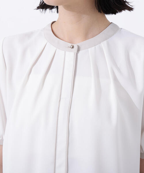 N.（N. Natural Beauty Basic）（エヌエヌナチュラルビューティーベーシック）の「バイカラートリミングブラウス（シャツ/ブラウス・レディース・ピンクベージュ/オフホワイト/チャコールグレー・MEDIUM）」の14枚目の写真