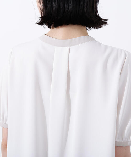 N.（N. Natural Beauty Basic）（エヌエヌナチュラルビューティーベーシック）の「バイカラートリミングブラウス（シャツ/ブラウス・レディース・ピンクベージュ/オフホワイト/チャコールグレー・MEDIUM）」の15枚目の写真