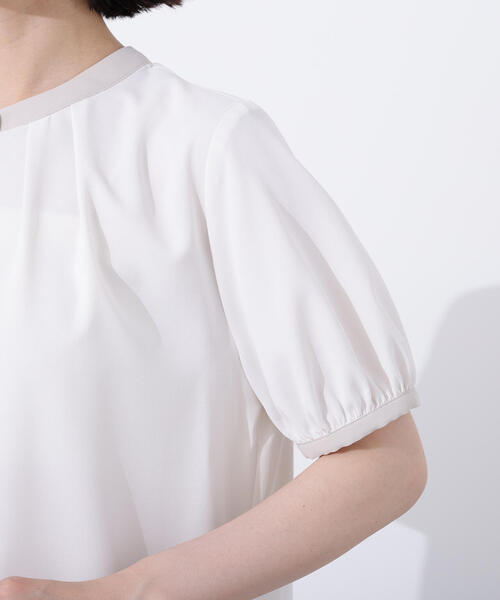 N.（N. Natural Beauty Basic）（エヌエヌナチュラルビューティーベーシック）の「バイカラートリミングブラウス（シャツ/ブラウス・レディース・ピンクベージュ/オフホワイト/チャコールグレー・MEDIUM）」の16枚目の写真