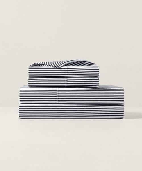 ★ 美品　ラルフローレン ストライプ ボックスシーツ ダブル オーガニック コットン シャーティング ストライプ ボックス