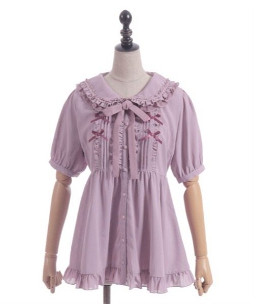 axes femme POETIQUE(アクシーズファムポエティック)の「トッピングリボンロングBL(シャツ/ブラウス・レディース・ブルー/ブラック/ピンク・MEDIUM)」の14枚目の写真