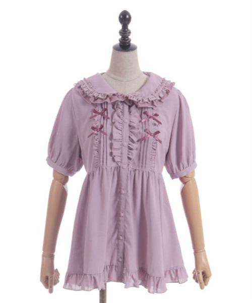 axes femme POETIQUE(アクシーズファムポエティック)の「トッピングリボンロングBL(シャツ/ブラウス・レディース・ブルー/ブラック/ピンク・MEDIUM)」の9枚目の写真