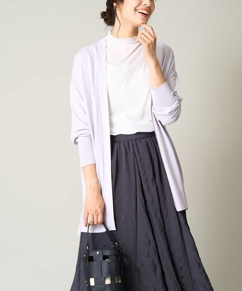 a.v.v（アーヴェヴェ）の「【UVカット】さらさらタッチミドル丈トッパーカーディガン（カーディガン/ボレロ・レディース・ブラック/ホワイト/ライトグレー・40/42/38/34/36）」の3枚目の写真