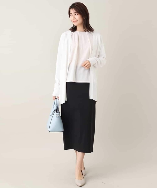 a.v.v（アーヴェヴェ）の「【UVカット】さらさらタッチミドル丈トッパーカーディガン（カーディガン/ボレロ・レディース・ブラック/ホワイト/ライトグレー・40/42/38/34/36）」の6枚目の写真