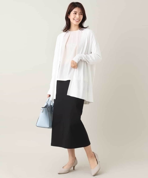 a.v.v（アーヴェヴェ）の「【UVカット】さらさらタッチミドル丈トッパーカーディガン（カーディガン/ボレロ・レディース・ブラック/ホワイト/ライトグレー・40/42/38/34/36）」の7枚目の写真