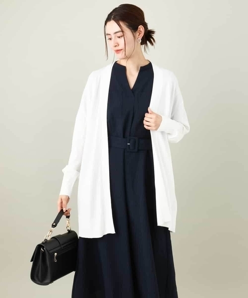 a.v.v（アーヴェヴェ）の「【UVカット】さらさらタッチミドル丈トッパーカーディガン（カーディガン/ボレロ・レディース・ブラック/ホワイト/ライトグレー・40/42/38/34/36）」の8枚目の写真