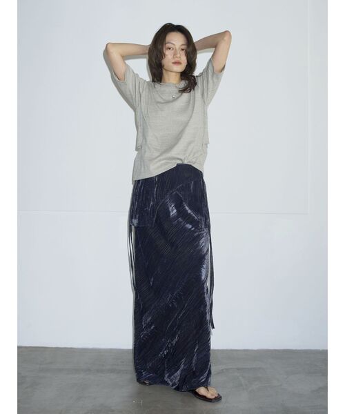 Htage(テージ)の「【Htage】バックオープンTee(Tシャツ/カットソー・レディース・アイボリー/ライトグレー・FREE)」の4枚目の写真