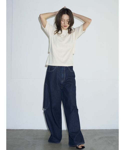 Htage(テージ)の「【Htage】バックオープンTee(Tシャツ/カットソー・レディース・アイボリー/ライトグレー・FREE)」の7枚目の写真