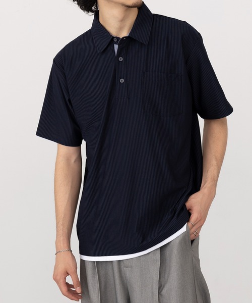 ポロシャツ TEE IT UP FROM THE STREET 週末限定価格 撥水加工 バックプリントロゴ ストレッチ ポロシャツ