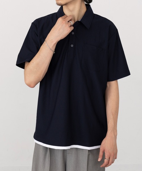 セール】【A by MAGASIN DE MODE】<ドライ&ストレッチ>サッカー共衿