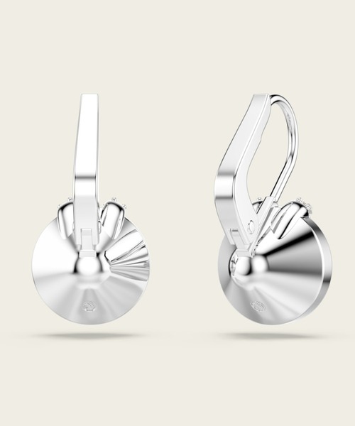 スワロフスキー】Unaドロップピアス クローバー, ピンクローズゴールド