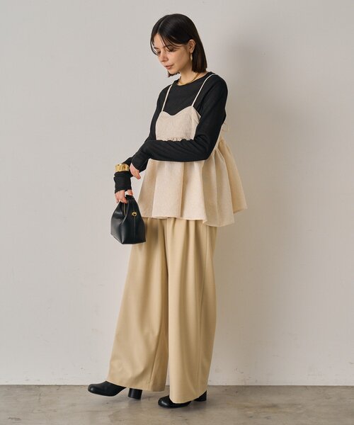 LOUNGEDRESS（ラウンジドレス）の「シアーコンパクトロンT（Tシャツ/カットソー・レディース・ライトベージュ/ブラック/オフホワイト・FREE）」の21枚目の写真