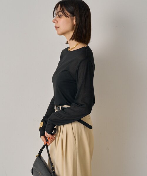 LOUNGEDRESS（ラウンジドレス）の「シアーコンパクトロンT（Tシャツ/カットソー・レディース・ライトベージュ/ブラック/オフホワイト・FREE）」の16枚目の写真