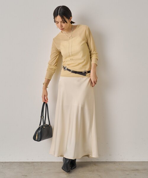 LOUNGEDRESS（ラウンジドレス）の「シアーコンパクトロンT（Tシャツ/カットソー・レディース・ライトベージュ/ブラック/オフホワイト・FREE）」の12枚目の写真