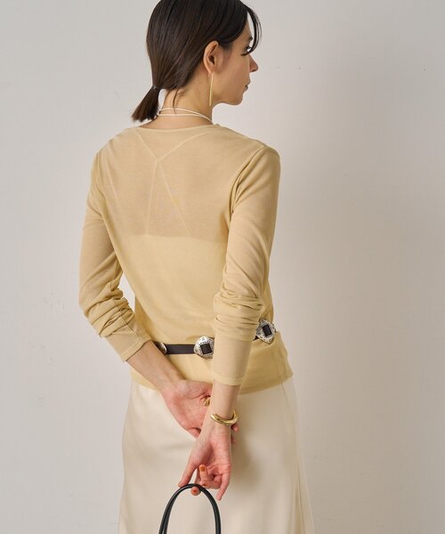 LOUNGEDRESS（ラウンジドレス）の「シアーコンパクトロンT（Tシャツ/カットソー・レディース・ライトベージュ/ブラック/オフホワイト・FREE）」の6枚目の写真