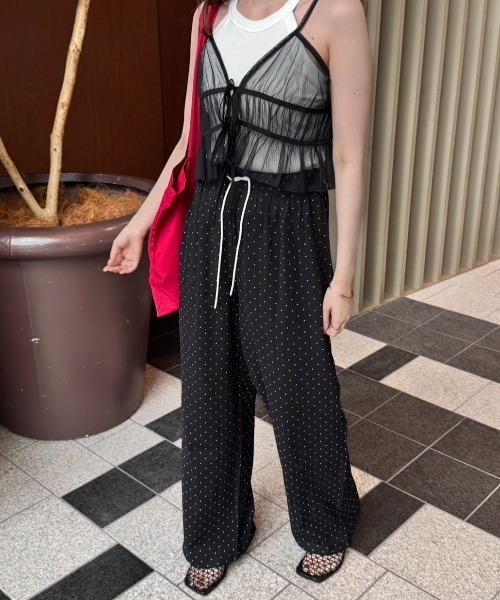新品☆MILLY パンツ　F〖N4855〗 高身長 ストレッチ裏フリースセミワイドパンツ（選べる2
