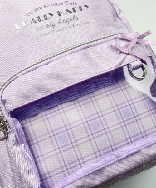 Kids Foret(キッズフォーレ)の「くま耳付き推し活リュック(バックパック/リュック・キッズ・ブラック/ラベンダー・M/L)」の6枚目の写真