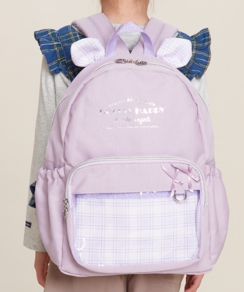 Kids Foret(キッズフォーレ)の「くま耳付き推し活リュック(バックパック/リュック・キッズ・ブラック/ラベンダー・M/L)」の11枚目の写真