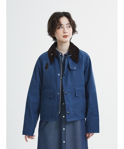 (美品)Barbourスペイ　ワックス ショート ジャケット SPEY / スペイ】ワックス ショート ジャケット（ブルゾン