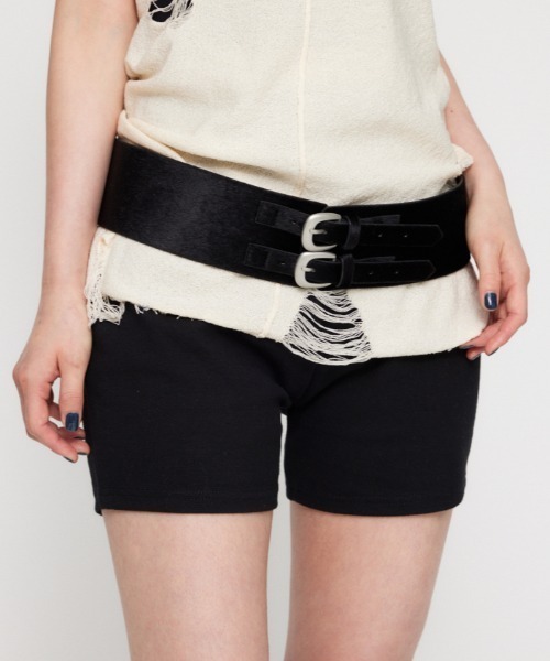 LAGUA GEM（ラグアジェム）の「COMPACT CUT ショートパンツ（その他パンツ・レディース・ブラック/杢グレー・MEDIUM/SMALL）」の2枚目の写真