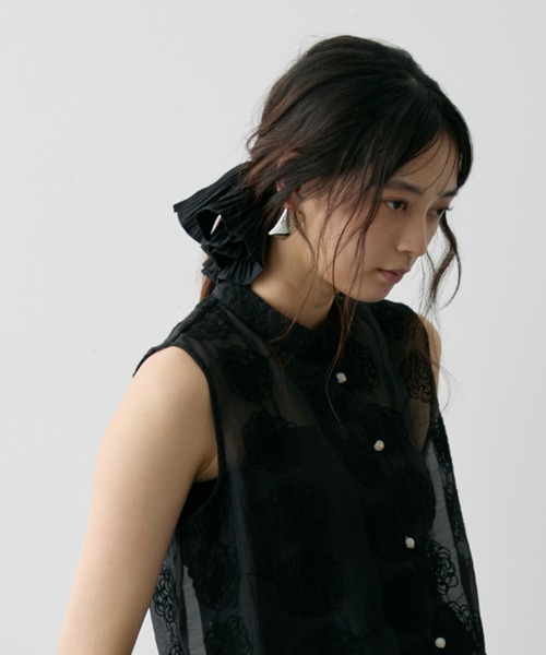 セール】サテンプリーツフレアシュシュ（シュシュ）｜DFFUR.（ディフル