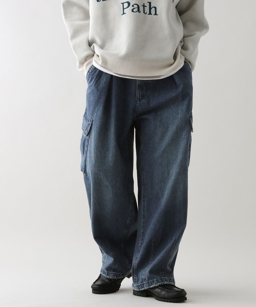 RAGEBLUE（レイジブルー）の「ヴィンテージライク/デニムバギーカーゴパンツ（デニムパンツ・メンズ・ネイビー/ダークグレー/ブルー・MEDIUM/SMALL/LARGE）」の15枚目の写真