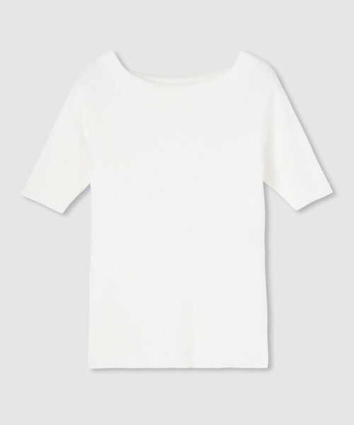 allureville（アルアバイル）の「◇ 2WAY ネック5分袖プルオーバー（ニット/セーター・レディース・ブラック/ブラック系その他/オフホワイト/レッド・2）」の2枚目の写真