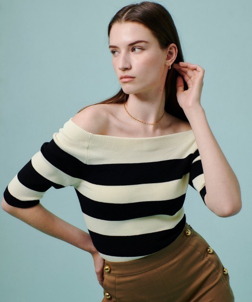新品未使用＊allureville＊2WAY ネック5分袖プルオーバー セール】◇ 2WAY ネック5分袖プルオーバー（ニット/セーター