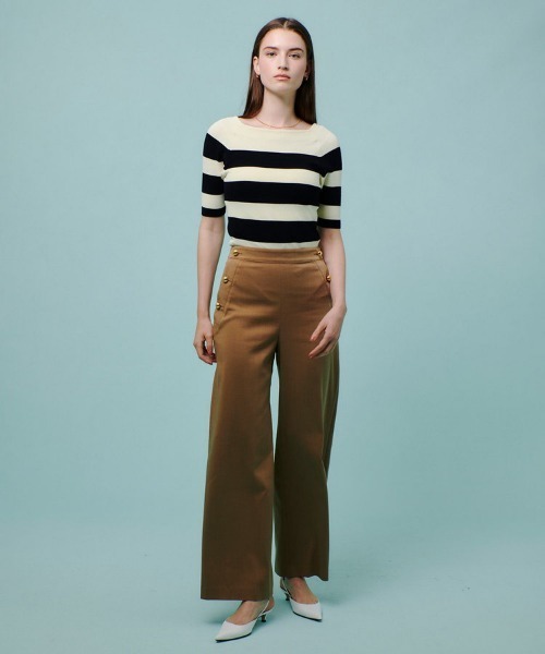 allureville（アルアバイル）の「◇ 2WAY ネック5分袖プルオーバー（ニット/セーター・レディース・ブラック/ブラック系その他/オフホワイト/レッド・2）」の19枚目の写真