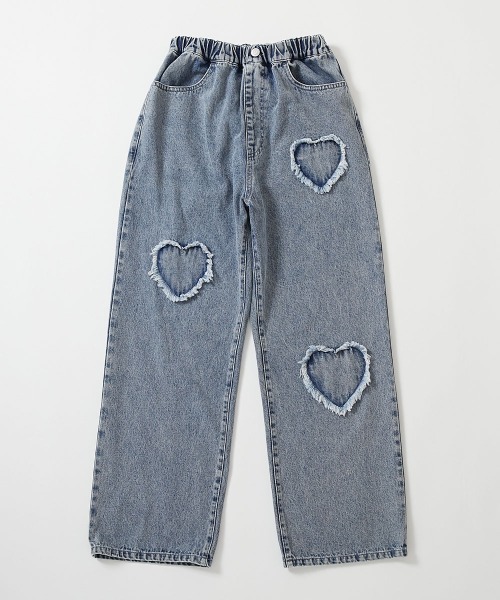 HEADGEAR 刺繍パッチ付きデニムパンツ TopIsm（トップイズム） ジーンズ バック スカル ワッペン 刺繍 フレア