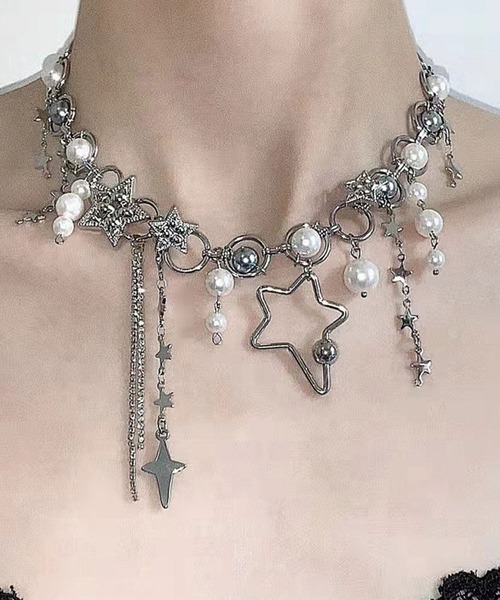 HALEY PESCA（ヘーリーペスカ）の「HALEY PESCA/スター×パール　ボリュームネックレス（ネックレス・レディース・シルバー・FREE）」の2枚目の写真