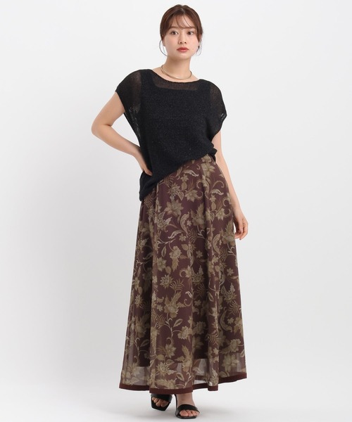 Andemiu（アンデミュウ）の「リネンコンフレンチスリーブニット577905（ニット/セーター・レディース・ブラック/オフホワイト/ベージュ/レッド・FREE）」の6枚目の写真