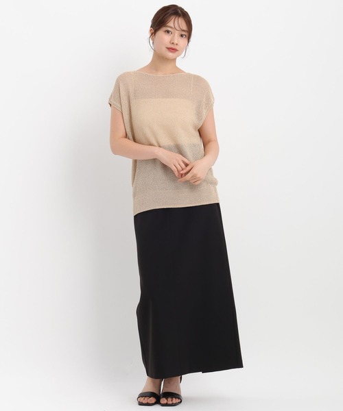 Andemiu（アンデミュウ）の「リネンコンフレンチスリーブニット577905（ニット/セーター・レディース・ブラック/オフホワイト/ベージュ/レッド・FREE）」の8枚目の写真