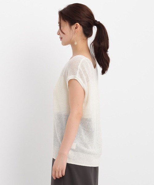 Andemiu（アンデミュウ）の「リネンコンフレンチスリーブニット577905（ニット/セーター・レディース・ブラック/オフホワイト/ベージュ/レッド・FREE）」の10枚目の写真