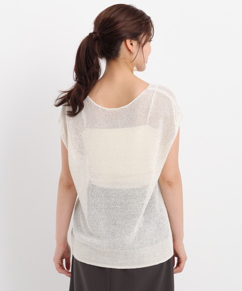 Andemiu（アンデミュウ）の「リネンコンフレンチスリーブニット577905（ニット/セーター・レディース・ブラック/オフホワイト/ベージュ/レッド・FREE）」の11枚目の写真