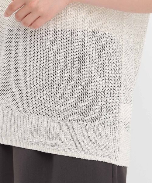 Andemiu（アンデミュウ）の「リネンコンフレンチスリーブニット577905（ニット/セーター・レディース・ブラック/オフホワイト/ベージュ/レッド・FREE）」の14枚目の写真