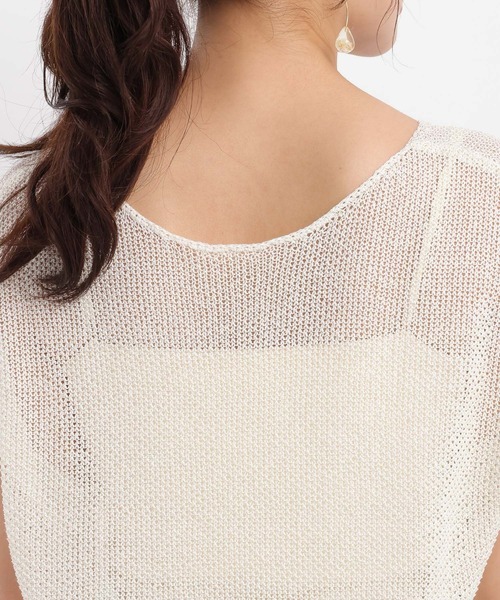 Andemiu（アンデミュウ）の「リネンコンフレンチスリーブニット577905（ニット/セーター・レディース・ブラック/オフホワイト/ベージュ/レッド・FREE）」の15枚目の写真