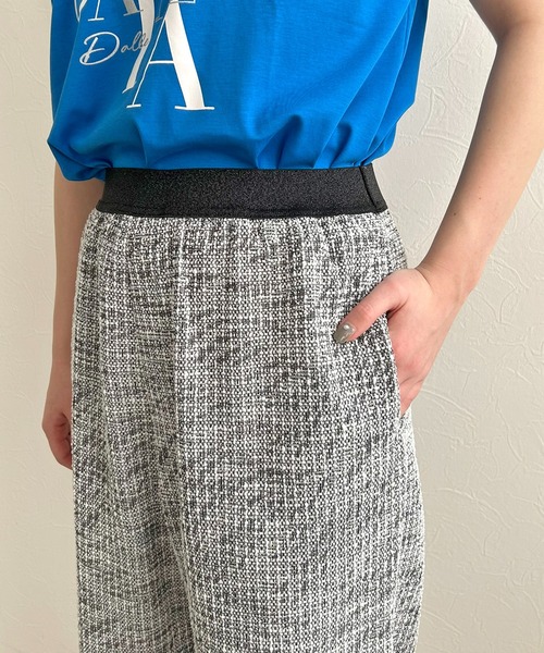 LHELBIE(レルビエ)の「カットツイードパンツ(その他パンツ・レディース・グリーン/ライトベージュ/ブラック・M)」の7枚目の写真
