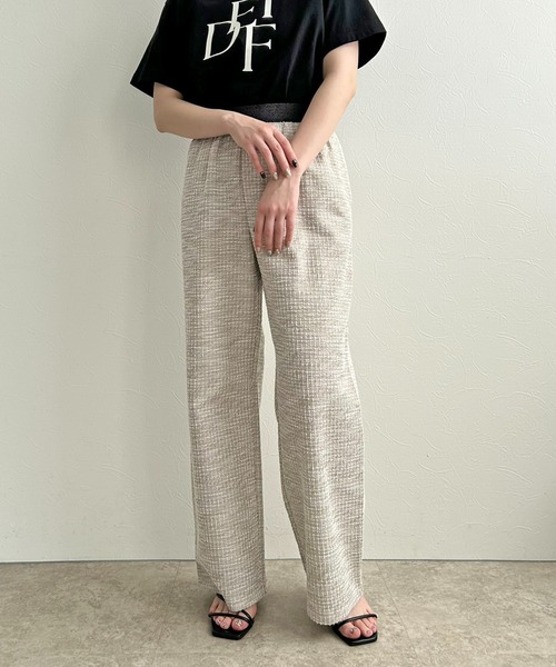 LHELBIE(レルビエ)の「カットツイードパンツ(その他パンツ・レディース・グリーン/ライトベージュ/ブラック・M)」の14枚目の写真