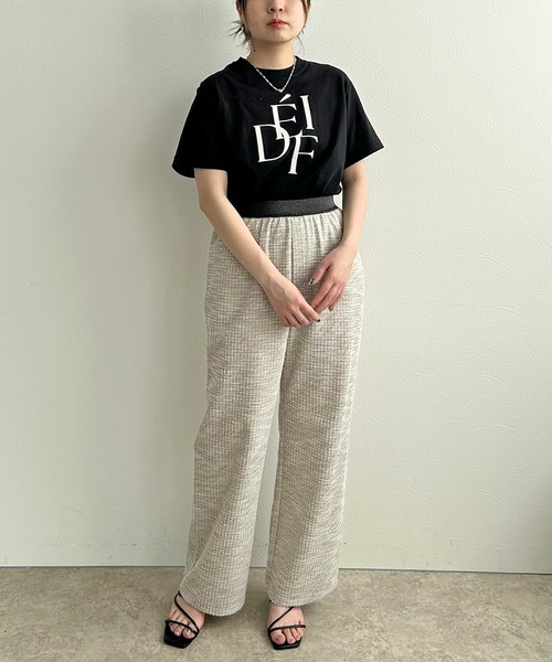 LHELBIE(レルビエ)の「カットツイードパンツ(その他パンツ・レディース・グリーン/ライトベージュ/ブラック・M)」の9枚目の写真