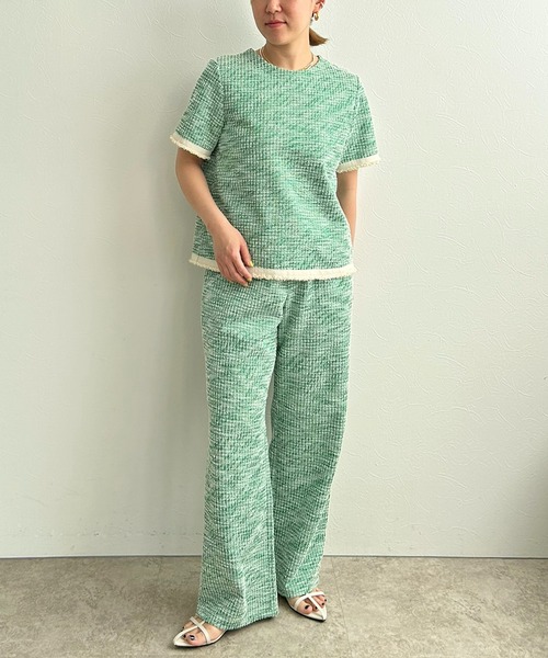 LHELBIE(レルビエ)の「カットツイードパンツ(その他パンツ・レディース・グリーン/ライトベージュ/ブラック・M)」の22枚目の写真