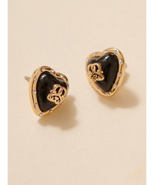 SNIDEL(スナイデル)の「プランプハートピアス(ピアス(両耳用)・レディース・ブラック/シルバー/レッド・F)」の1枚目の写真