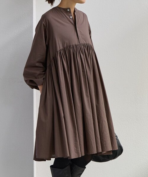 BEARDSLEY ビアズリー  ギャザーチュニックトップス BEARDSLEY｜ドットギャザーチュニック | Rakuten Fashion(楽天