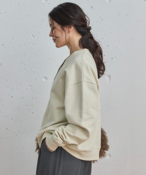 Doux archives（ドゥアルシーヴ）の「USコットンハーフZIPプルオーバー（Tシャツ/カットソー・レディース・グレー/アイボリー/ブラウン/ネイビー・38）」の6枚目の写真