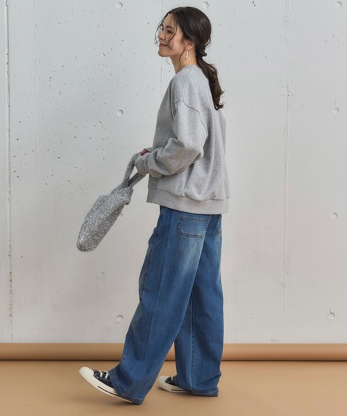 Doux archives（ドゥアルシーヴ）の「USコットンハーフZIPプルオーバー（Tシャツ/カットソー・レディース・グレー/アイボリー/ブラウン/ネイビー・38）」の21枚目の写真